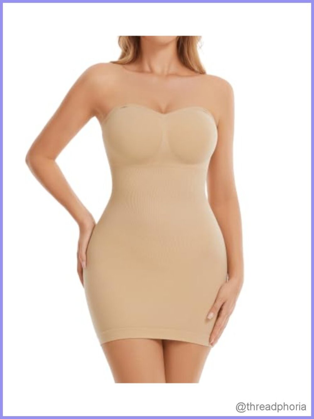 Strapless Shapewear Slip with Built in Bra Tummy Control Full Slip